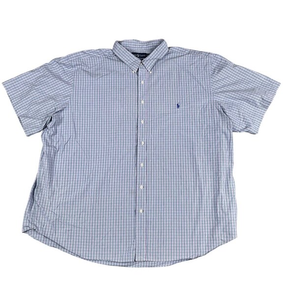Ralph Lauren Classic Fit Mens Blue Green & Pink Button Down Shirt Sz 4X - Picture 1 of 6